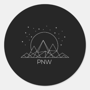 Pnw Pazifisches Nordwest-Gebirge Wandern Outdoor N Runder Aufkleber