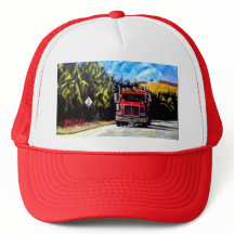 PNW Red Trucker Hat - Der Logging Truck