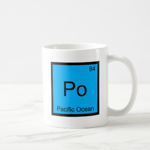 Po - Chemie-Element-Symbol des Pazifischen Ozeans  Kaffeetasse