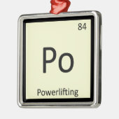 Po - Periodischer Tisch für die Sportchemie Silbernes Ornament (Links)