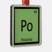 Po - Pistachio Nut Chemistry Periodisches Tabellen Silbernes Ornament (Rechts)