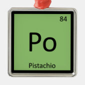 Po - Pistachio Nut Chemistry Periodisches Tabellen Silbernes Ornament (Vorne)
