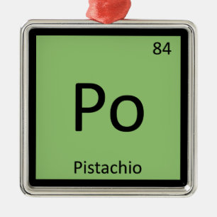 Po - Pistachio Nut Chemistry Periodisches Tabellen Silbernes Ornament
