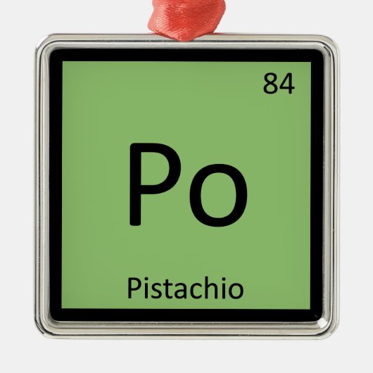 Po - Pistachio Nut Chemistry Periodisches Tabellen Silbernes Ornament (Vorne)