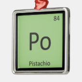 Po - Pistachio Nut Chemistry Periodisches Tabellen Silbernes Ornament (Links)