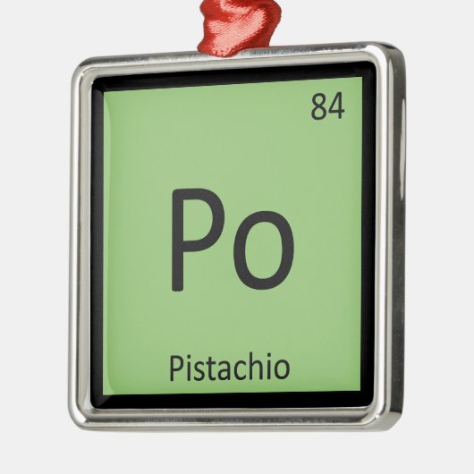 Po - Pistachio Nut Chemistry Periodisches Tabellen Silbernes Ornament (Links)