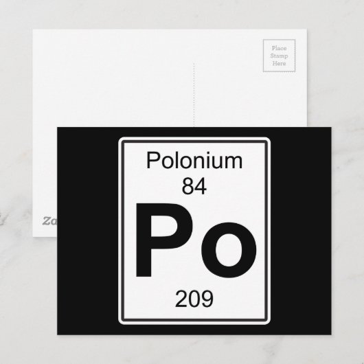 Po - Polonium Postkarte (Vorne/Hinten)