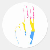 Poans Stolz Friedenszeichen Runder Aufkleber (Vorderseite)