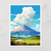 Poas Vulkan Costa Rica Vintage Reise Postkarte (Vorderseite)
