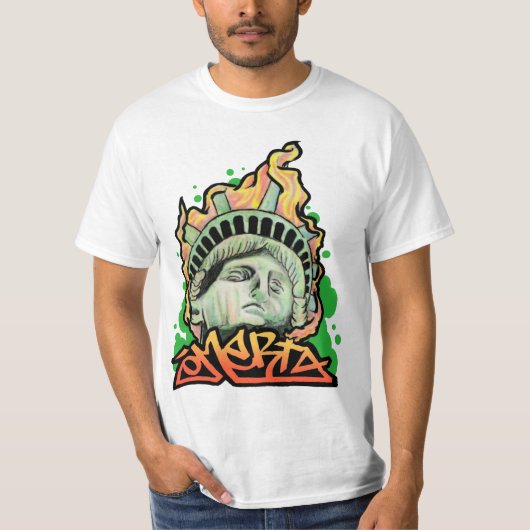 PÖBEL-COSAS NOSTRA NYC DER STATUE-FREIHEITS-OMERTA T-Shirt (Vorderseite)