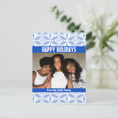 Poblanos Tile Muster CUSTOM FOTO Holiday Postkarte (Stehend Vorderseite)