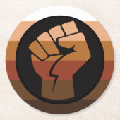 POC-Pride-Flag Runder Pappuntersetzer (Vorderseite)