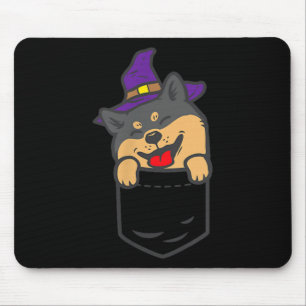 Poc Schwarzer Shiba Inu Hund Hexe Halloween Akita  Mousepad