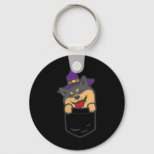 Poc Schwarzer Shiba Inu Hund Hexe Halloween Akita Schlüsselanhänger
