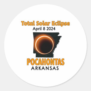Pocahontas Arkansas Total Solar Eclipse 2024 Runder Aufkleber