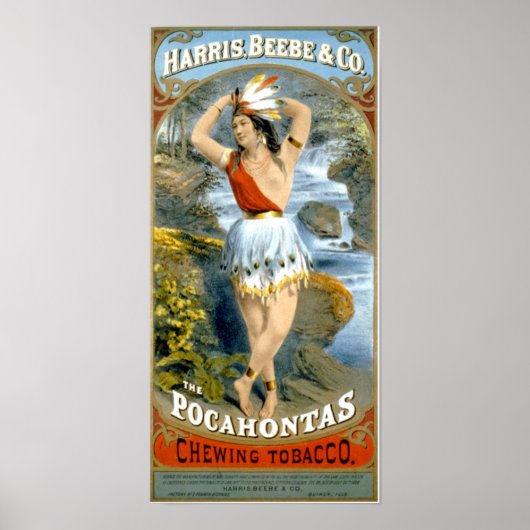 Pocahontas Indianerin Maiden Vintage Ad Poster (Vorne)