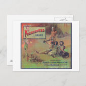 Pocahontas Orange LabelPorterville, CA Postkarte (Vorne/Hinten)