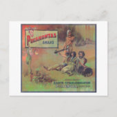 Pocahontas Orange LabelPorterville, CA Postkarte (Vorderseite)