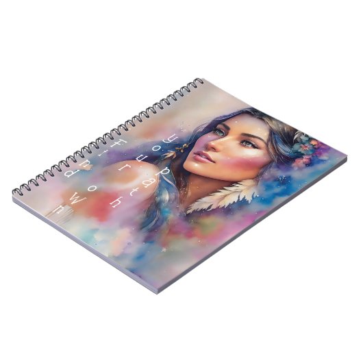 Pocahontas Watercolor Portrait Notizblock (Linke Seite)