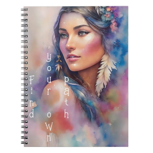 Pocahontas Watercolor Portrait Notizblock (Vorderseite)