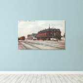 Pocatello, Ausweis - Züge und Personen rund um den Leinwanddruck (Insitu (Holzboden))