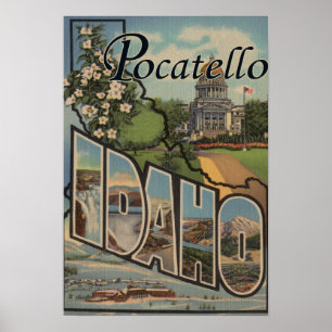 Pocatello, Idaho - Große Briefmarkenszenen Poster
