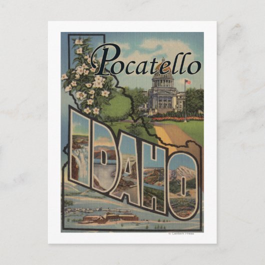 Pocatello, Idaho - Große Briefmarkenszenen Postkarte (Vorderseite)