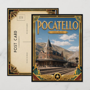 Pocatello Idaho Vintage Art Deco Golden Age Postkarte