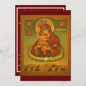 Pochaev-Symbol der Gottesmutter-Gebetskarte Dankeskarte (Vorne/Hinten)