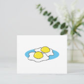 pochierte Eier mit Sonnenseite Postkarte (Stehend Vorderseite)