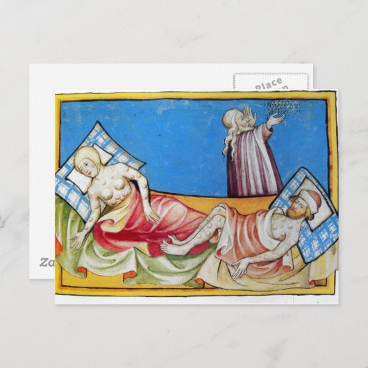 Pocken im Mittelalter Postkarte (Vorne/Hinten)