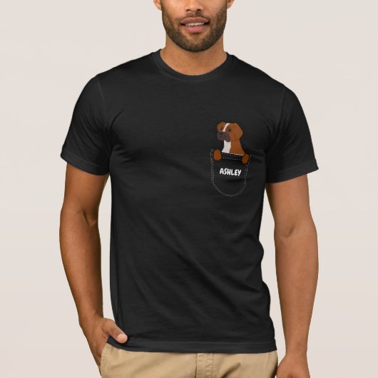 Pocket Boxer niedlicher Hund T-Shirt (Vorderseite)