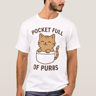 Pocket Cat Design - Tasche mit reinem T-Shirt