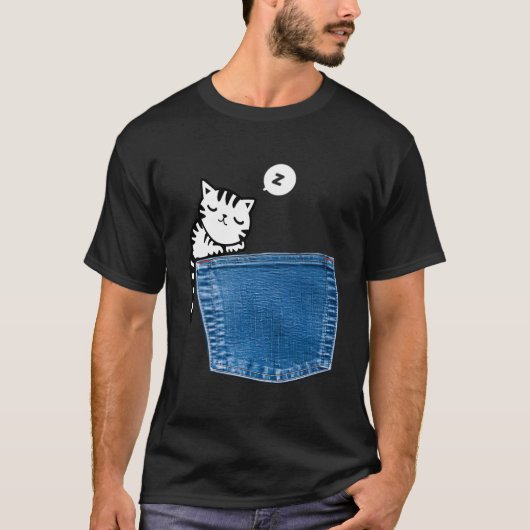 Pocket Cat T-Shirt (Vorderseite)