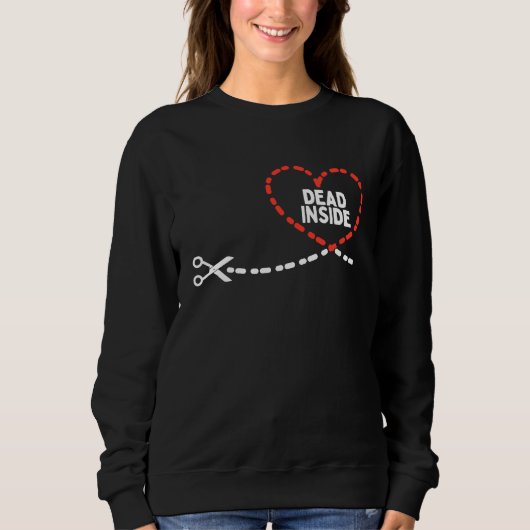 Pocket Dead Inside Heart  Anti Valentines Day Sing Sweatshirt (Vorderseite)