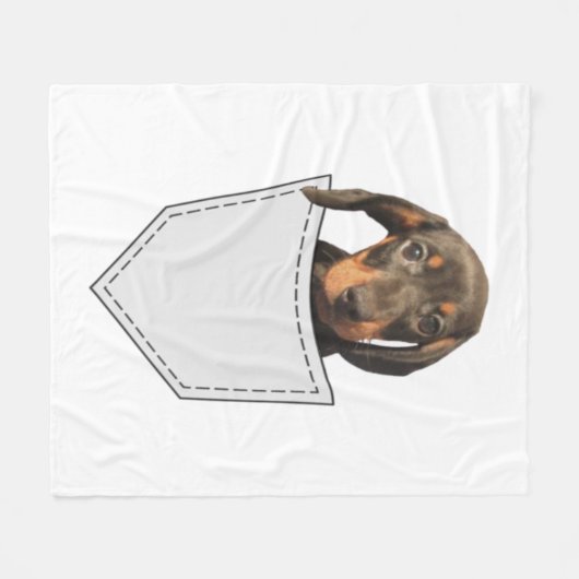 Pocket Dog Dackel Fleecedecke (Vorderseite (Horizontal))