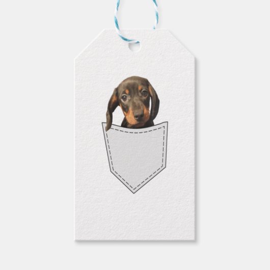 Pocket Dog Dackel Geschenkanhänger (Vorderseite)