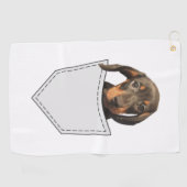 Pocket Dog Dackel Golfhandtuch (Horizontal)