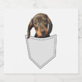 Pocket Dog Dackel Schaumweinetikett (Einzelnes Label)