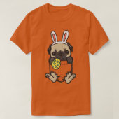 Pocket Easter Mops Feet Bunny Dog Lover Eigentümer T-Shirt (Design vorne)