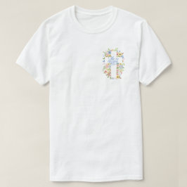 Pocket Floral Cross Er ist Riser Osterunisex T-Shirt