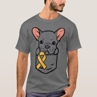 Pocket French Bulldog Kinderkrebs-Ribbon Awar T-Shirt