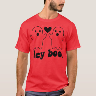 Pocket Hey Boo Ghost Pärchen Spooky Season Funny H T-Shirt