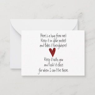 Pocket Hug-Karte Mitteilungskarte