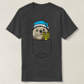 Pocket Jewish Otter Menorah Hanukka Chanukah Anim T-Shirt (Design vorne)