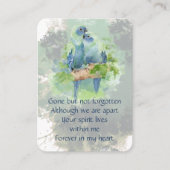 Pocket Keepake Erinnerung tropische Papageien Blau Visitenkarte (Vorderseite)