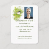 Pocket Keepake Gedenkstätte Chickadee Natur Bird A Visitenkarte (Rückseite)