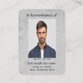 Pocket Keepake Memorial für Wolf Liebhaber Fans Visitenkarte (Rückseite)