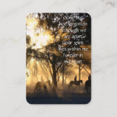 Pocket Keepake Memorial Morning Sunshine Pferde Visitenkarte (Vorderseite)