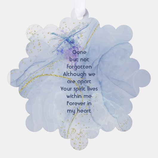 Pocket Keepake Memorial Wolf Ornament Karte (Rückseite)